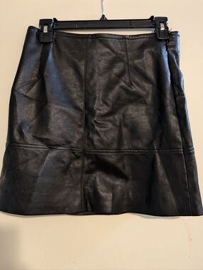 H&M Black Faux Leather Mini Skirt